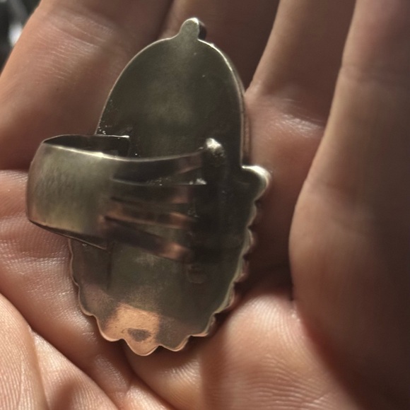 VERY RARE Huge Smoky Bisbee Turquoise, 26 Gram Ring, Silver, South Western U.S - Picture 6 of 8